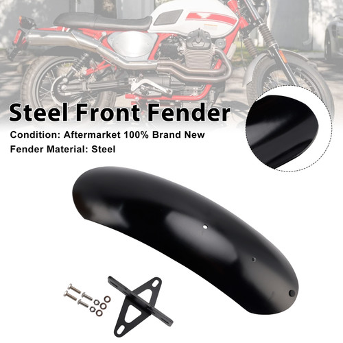 2010-2016 MOTO GUZZI V7 II Stone/ Classic/ Special/ Stornello Steel Front Fender Black Generic
