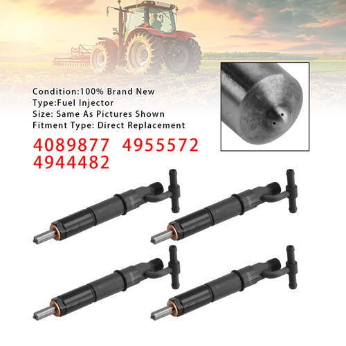 Cummins B3.3 QSB3.3 Engine 4Pcs Fuel Injector 4089877 4955572 4944482 Generic