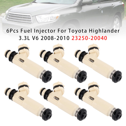 2008-2010 Toyota Highlander 3.3L V6 6Pcs Fuel Injector 2325020040 Generic