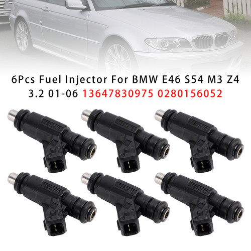 2001-2006 BMW E46 S54 M3 Z4 3.2 6Pcs Fuel Injector 13647830975 0280156052 Generic