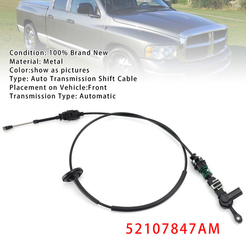 2002-2010 Dodge 1500 2500 3500 45RFE Transmission Gear Shifter Control Cable 52107847AM Generic