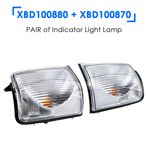1999-2002 Land Rover Discovery 2 Pre-Facelift Models PAIR of Indicator Light Lamp XBD100880 XBD100870 White Generic