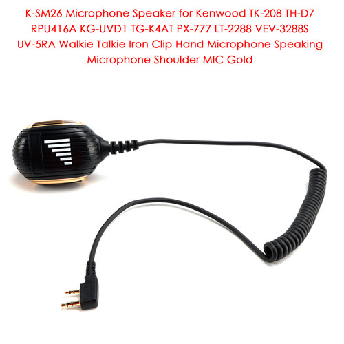 K-SM26 Microphone Speaker for TK-208 TH-D7 RPU416A KG-UVD1 TG-K4AT PX-777 Gold