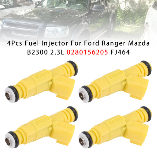 2003-2006 Mazda B2300 2.3L L4 4Pcs Fuel Injector 0280156205 FJ464 Generic