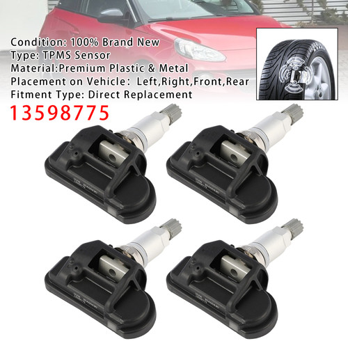 2008-2019 Opel Zafira C Insignia Astra J Corsa Adam 4X TPMS Tire Pressure Sensor 13598775 Generic