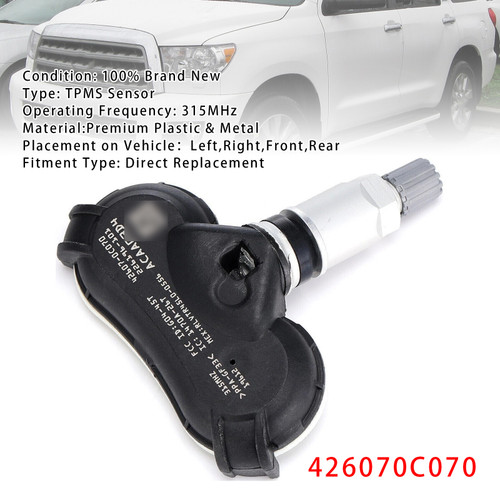 2007-2020 Toyota Sequoia Tundra Sienna 1X TPMS Tire Pressure Sensor 426070C070 Generic