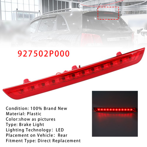 2011-2015 KIA Sorento LED High 3rd Third Brake Stop Light Lamp 927502P000 Generic