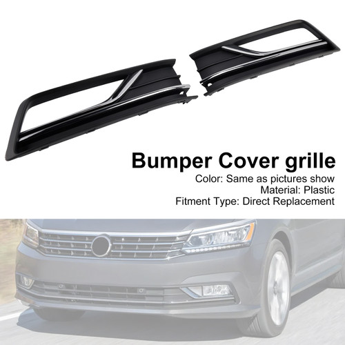 2016-2019 VW Passat B8 2PCS Fog Light Lamp Grille Cover 561854661M Chrome Generic