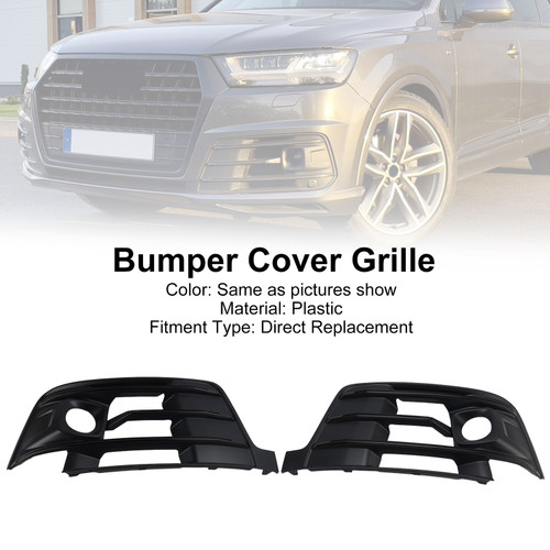 2016-2019 Audi Q7 S-line 2PCS Front Bumper Fog Light Grille Cover 4M0807681E Generic
