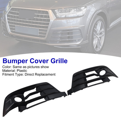 2016-2019 Audi Q7 S-line 2PCS Front Bumper Fog Light Grille Cover 4M0807681E Generic