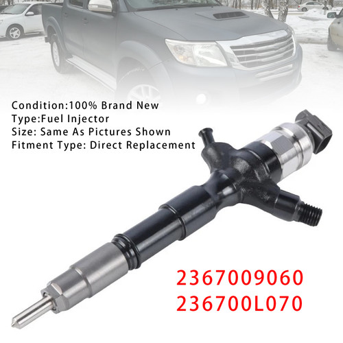 Toyota Hilux Hiace 2KD-FTV 2.5L 1Pcs Fuel Injector 2367009060 236700L070 Generic