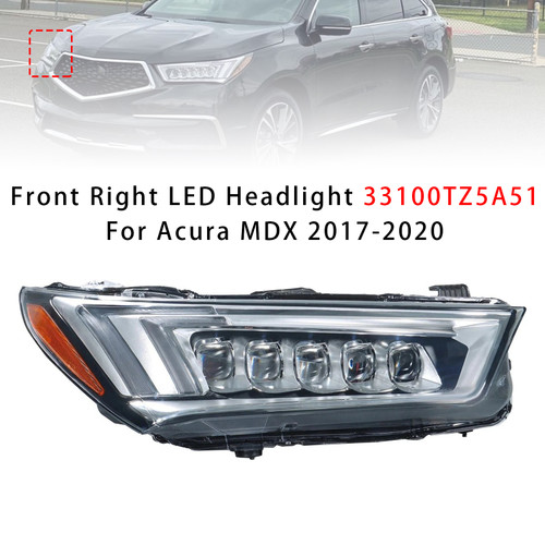 2017-2020 MDX Base Front Right LED Headlight 33100TZ5A51 Generic