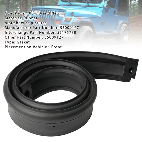 1987-1995 Jeep Wrangler YJ Cowl Seal to Windshield Frame Rubber Gasket 55009127 Generic