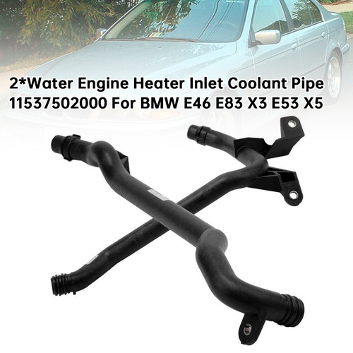 1994-2009 BMW E46 E83 X3 E53 X5 2*Water Engine Heater Inlet Coolant Pipe 11537502000 Generic