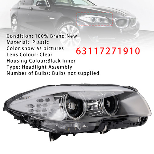2010-2013 BMW 5 Series F10 F11 Xenon LED DRL Right Headlight 63117271910 Generic