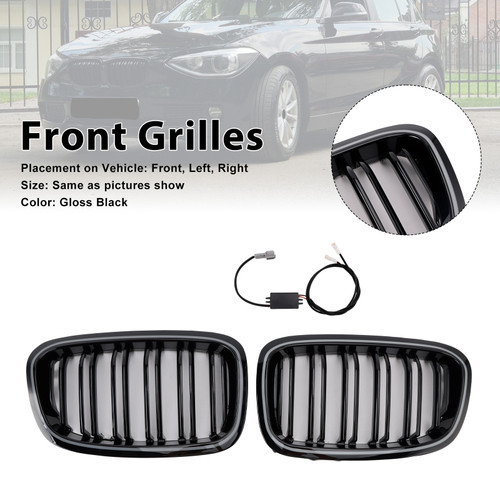 2012-2014 BMW 1 Series F20 F21 2PCS Front Bumper Kidney Grille Generic