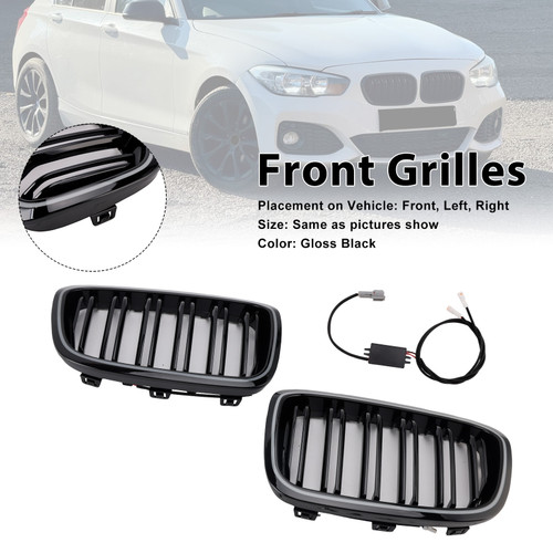 2012-2014 BMW 1 Series F20 F21 2PCS Front Bumper Kidney Grille Generic