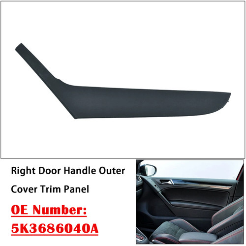 2009-2013 VW Golf 6 Coupe Right Door Handle Outer Cover Trim Panel 5K3686040A Generic