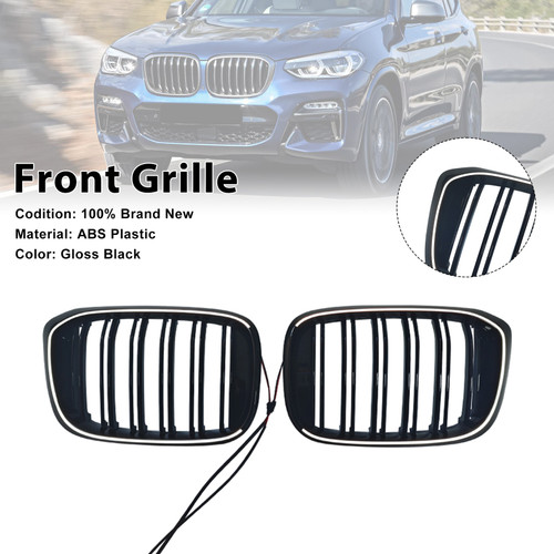 2018-2021 BMW X3 X4 Front Kidney Mesh Grille Gloss Black Generic