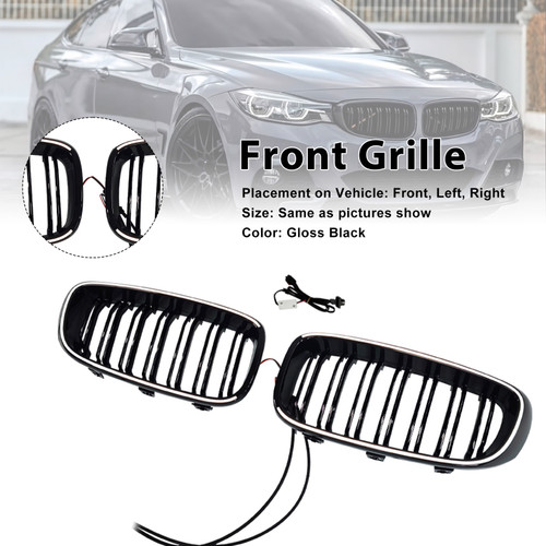 2013-2019 BMW 3 Series F34 GT Dual Slat Front Bumper Grille Generic