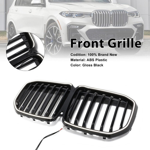 2019-2022 BMW X7 G07 Single Slat Gloss Black Front Kidney Grille Generic