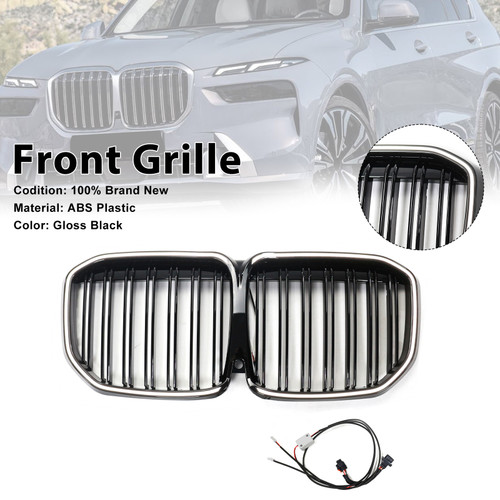 2019-2022 BMW X7 G07 Double Slat Gloss Black Front Kidney Grille Generic