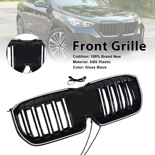 2023-2025 BMW X1 U11 U12 Double Slat Black Front Bumper Kidney Grille Generic