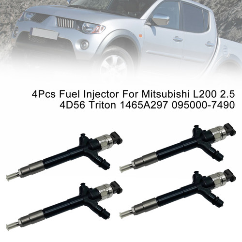 Mitsubishi L200 2.5 4D56 Triton 4Pcs Fuel Injector 1465A297 095000-7490 Generic