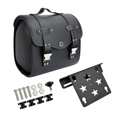 Motorbike Quick Release Saddlebag W/ Bracket Luggage Storage Black Generic