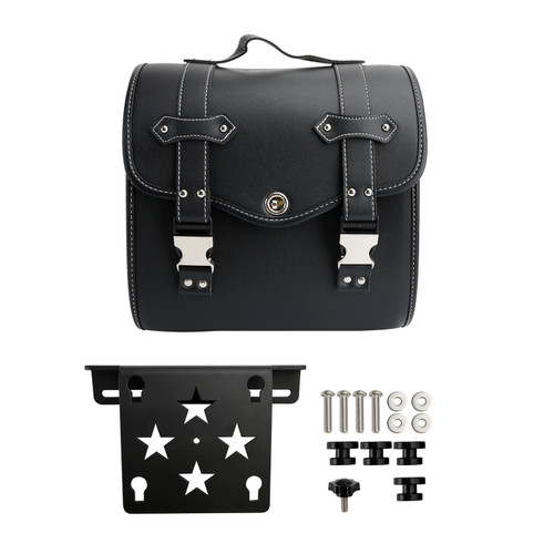 Motorbike Quick Release Saddlebag W/ Bracket Luggage Storage Black Generic