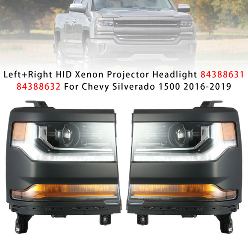2016-2019 Chevy Silverado 1500 Left+Right HID Xenon Projector Headlight 84388631 84388632 Generic