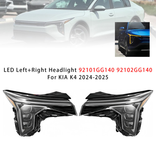 2024-2025 KIA K4 LED Left+Right Headlight 92101GG140 92102GG140 Generic