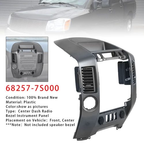 2004-2006 Nissan Titan Armada Center Dash Radio Bezel Instrument Panel 68257-7S000 Generic