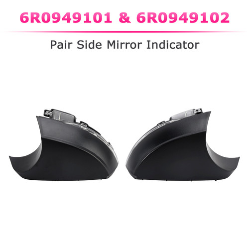 2009-2018 VW Polo MK5 6C 2X Wing Door Mirror LED Indicator Light Lamps 6R0949101 6R0949102 Generic