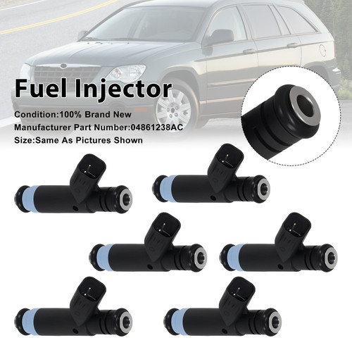 6Pcs Fuel Injector For Chrysler 05-08 For Dodge 3.8L V6 04861238AC