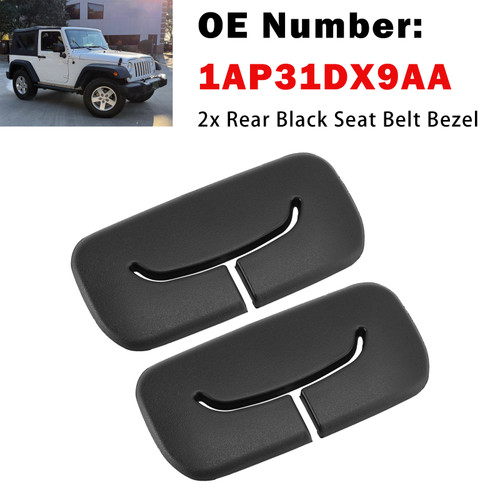 2011-2018 Jeep Wrangler Unlimited 2x Rear Black Seat Belt Bezel 1AP31DX9AA Generic