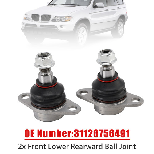 2000-2006 BMW X5 E53 2x Front Lower Rearward Ball Joint 31126756491 Generic