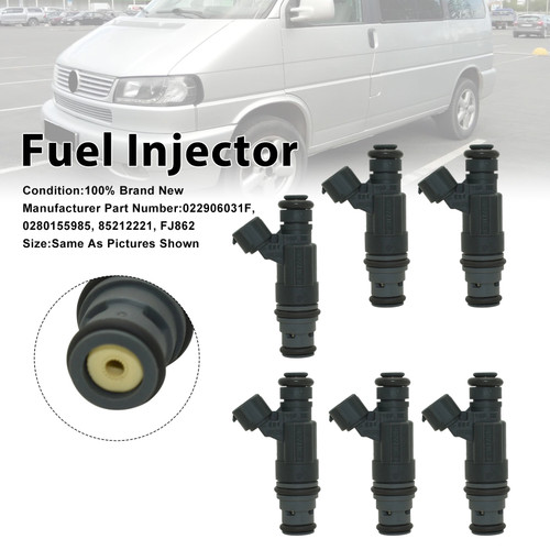 2001-2005 Volkswagen EuroVan Golf Jetta V6 2.8L 6Pcs Fuel Injector 0280155985 Generic