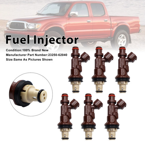 1998-2004 Toyota Tacoma 4Runner Tundra 6Pcs Fuel Injector 23250-62040 Generic