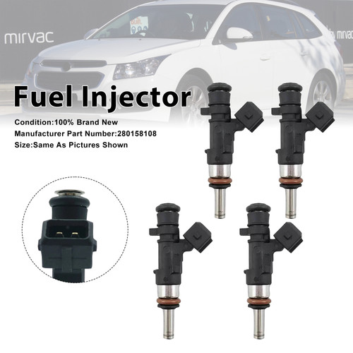 2013-2016 Holden Cruze JH 1.6L 4 Cyl A16LET 4Pcs Fuel Injector 0280158108 Generic