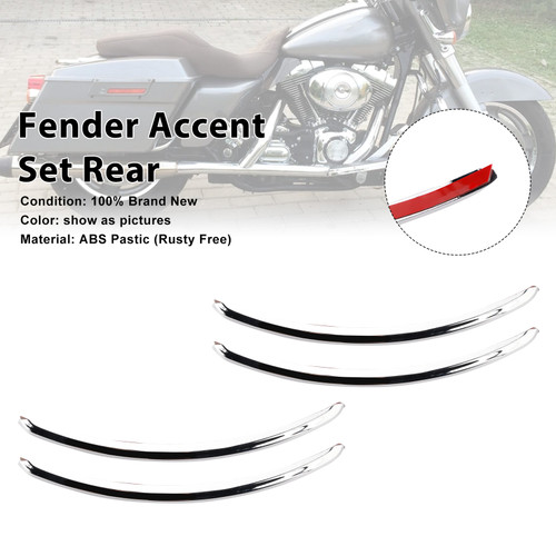 2006-2013 Harley FLHX Street Glide Fender Accent Set Rear Chrome Generic