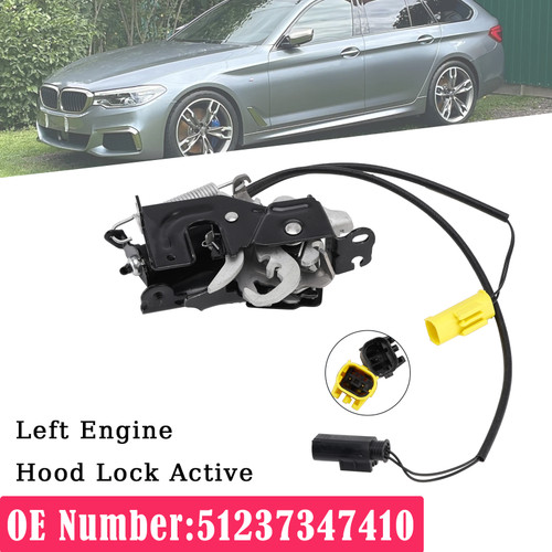 2017- BMW 5 6 8 Z4 Left Engine Hood Lock Active 51237347410 Generic