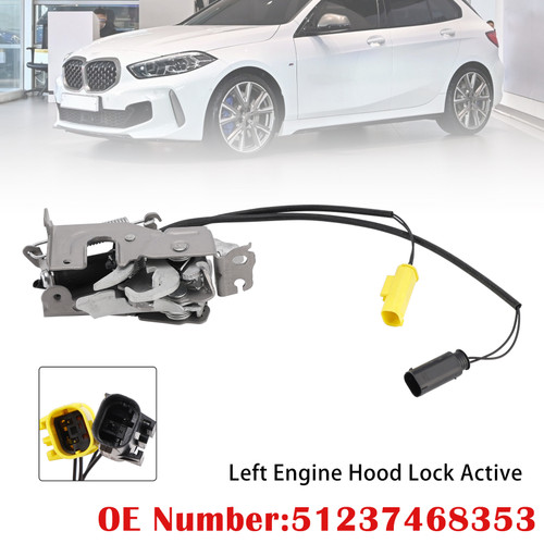 2018 2019-2024 BMW 1 F40 3 G20/ G21 Left Engine Hood Lock Active 51237468353 Generic