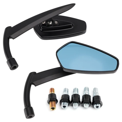 Black Blade-shape Rearview Mirror For Touring Cruiser Chopper Dyna Motorcycle