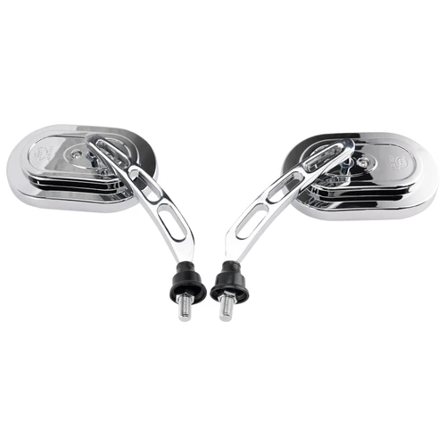 10mm Chrome Motorcycle Rearview Side Mirrors For Choppers Cruiser Custom