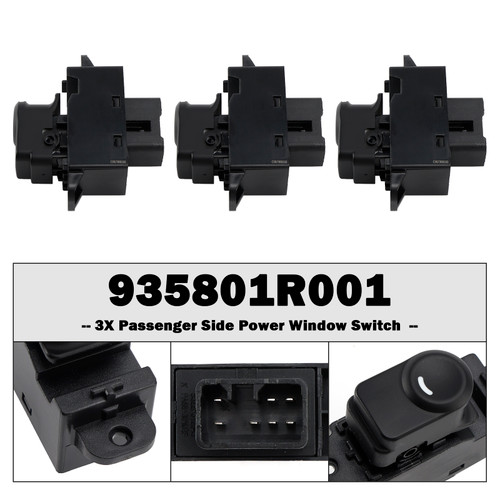 2011-2017 Hyundai Accent 3X Passenger Side Power Window Switch 935801R001 Generic