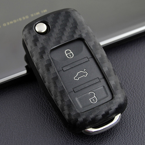 2006-2019 Volkswagen Leather Silicone Car Key Case Cover With Buckle Generic