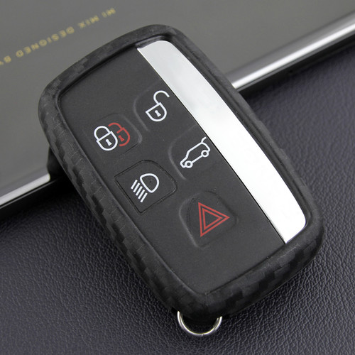 2012-2019 Range Rover Leather Silicone Car Key Case Cover With Buckle Generic