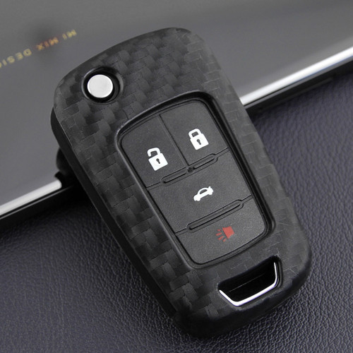 2010-2019 Chevrolet Trax Cruze Leather Silicone Car Key Case Cover With Buckle Generic