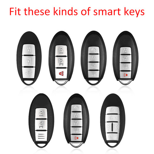 2007-2019 Nissan Leather Silicone Car Key Case Cover With Buckle Generic